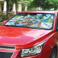 Hawaii Summer Christmas Auto Sun Shade Surfing Santa Shaka Catch The Wave