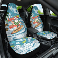 Hawaii Summer Christmas Car Seat Cover Surfing Santa Shaka Catch The Wave LT14 One Size Teal - Polynesian Pride