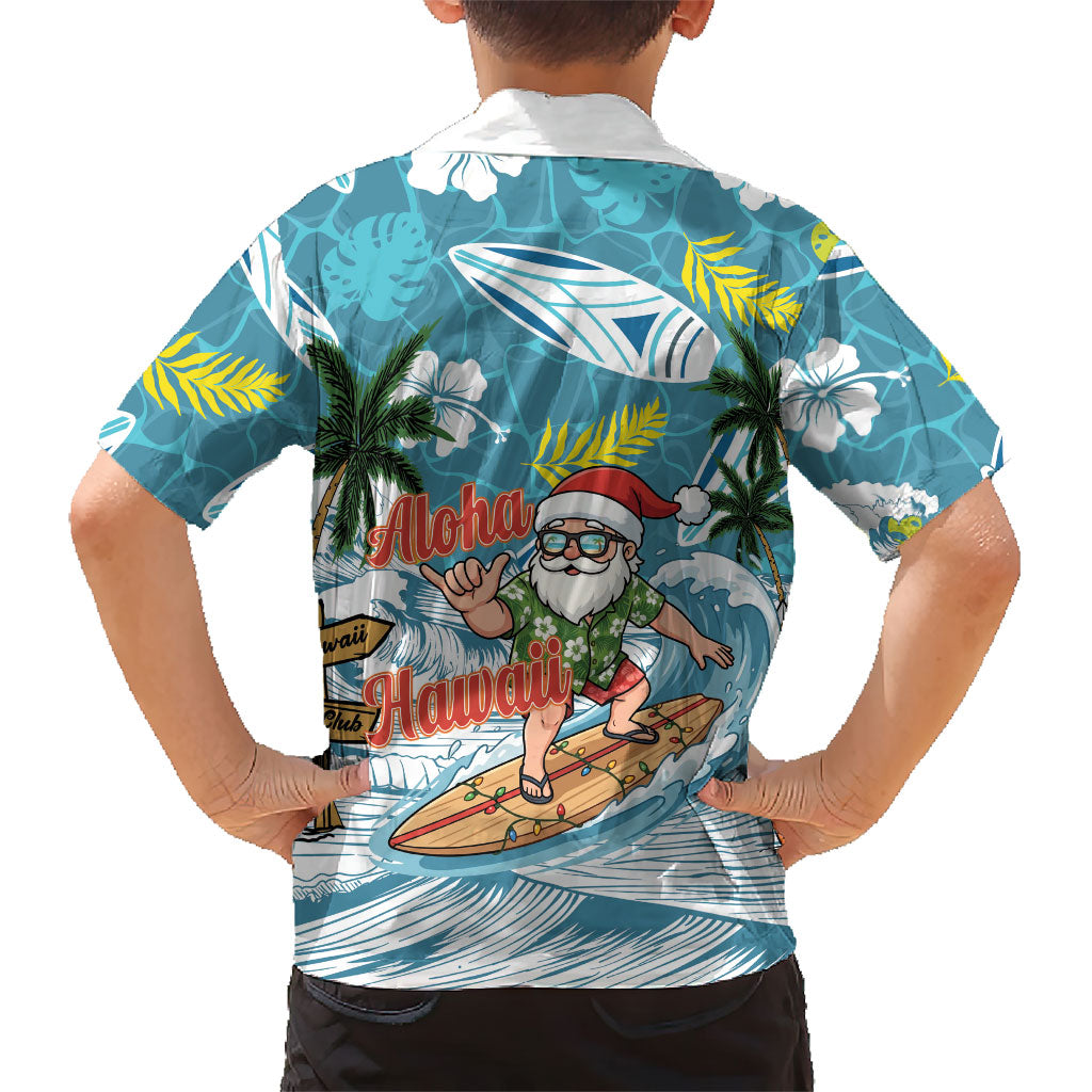 Hawaii Summer Christmas Family Matching Mermaid Dress and Hawaiian Shirt Surfing Santa Shaka Catch The Wave LT14 - Polynesian Pride