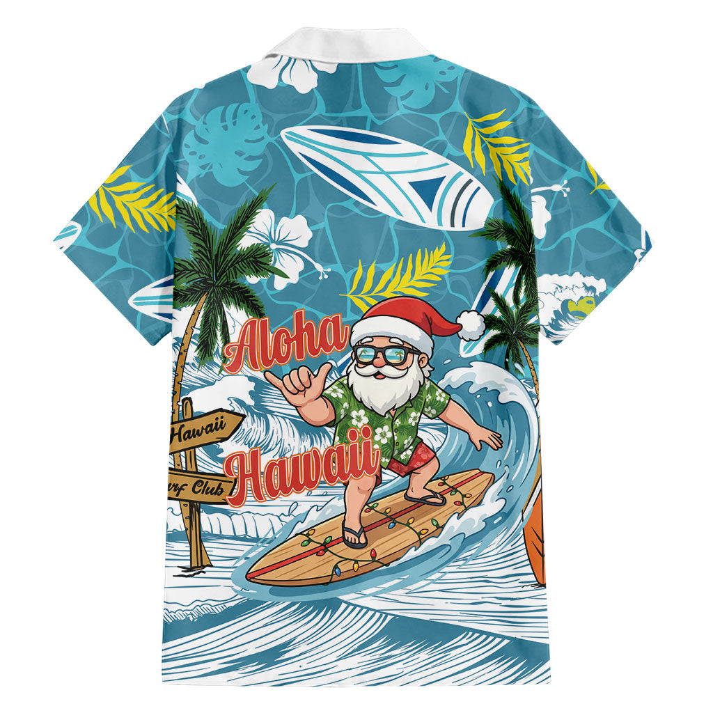 Hawaii Summer Christmas Family Matching Short Sleeve Bodycon Dress and Hawaiian Shirt Surfing Santa Shaka Catch The Wave LT14 - Polynesian Pride