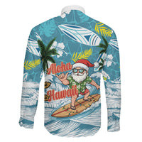 Hawaii Summer Christmas Family Matching Tank Maxi Dress and Hawaiian Shirt Surfing Santa Shaka Catch The Wave LT14 - Polynesian Pride