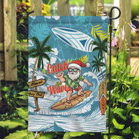 Hawaii Summer Christmas Garden Flag Surfing Santa Shaka Catch The Wave