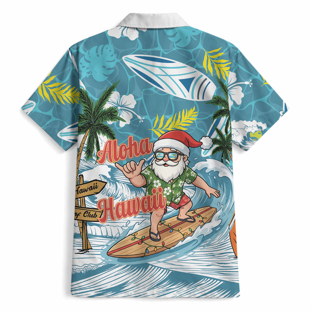 Hawaii Summer Christmas Hawaiian Shirt Surfing Santa Shaka Catch The Wave LT14 - Polynesian Pride