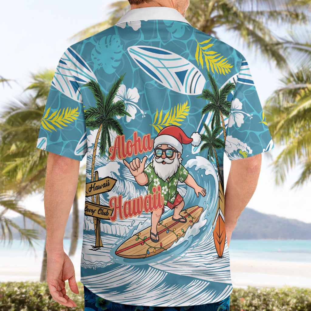 Hawaii Summer Christmas Hawaiian Shirt Surfing Santa Shaka Catch The Wave LT14 - Polynesian Pride