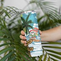 Hawaii Summer Christmas Skinny Tumbler Surfing Santa Shaka Catch The Wave LT14 - Polynesian Pride