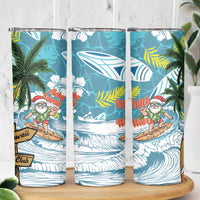 Hawaii Summer Christmas Skinny Tumbler Surfing Santa Shaka Catch The Wave LT14 - Polynesian Pride