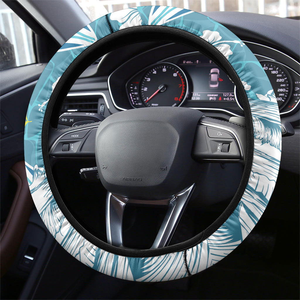 Hawaii Summer Christmas Steering Wheel Cover Surfing Santa Shaka Catch The Wave