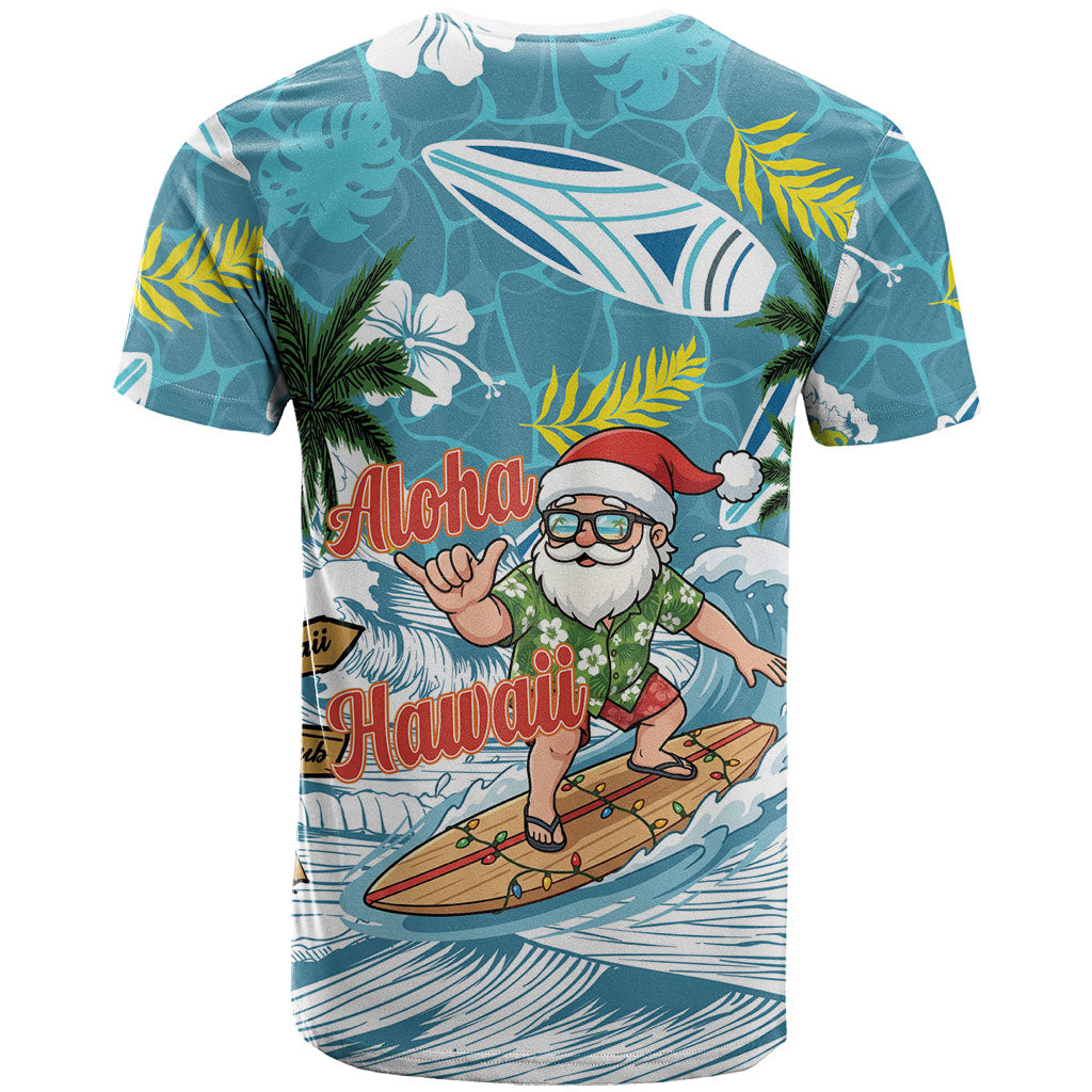 Hawaii Summer Christmas T Shirt Surfing Santa Shaka Catch The Wave