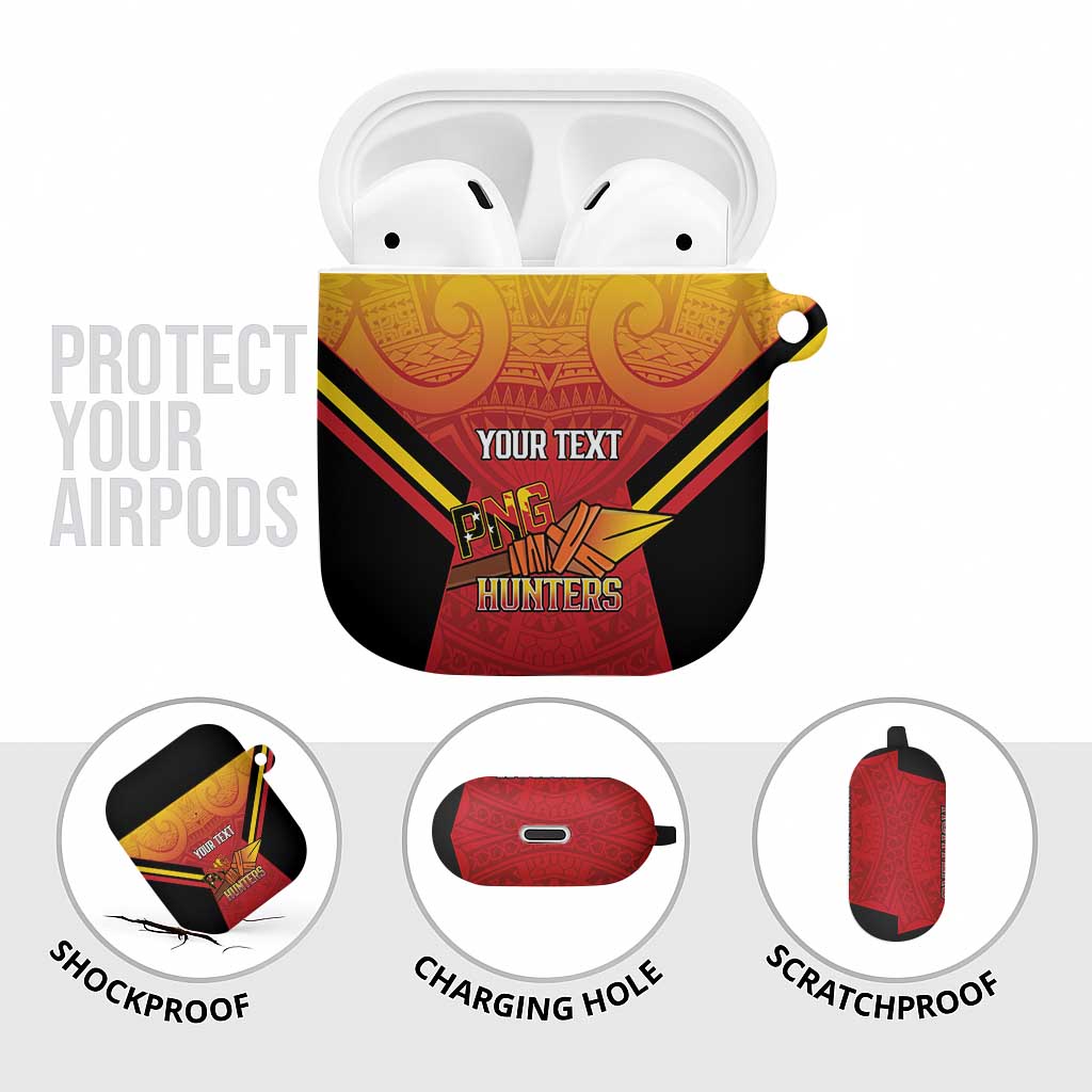 Papua New Guinea Rugby Custom AirPods Case Go PNG Hunters Polynesian Pattern - Polynesian Pride