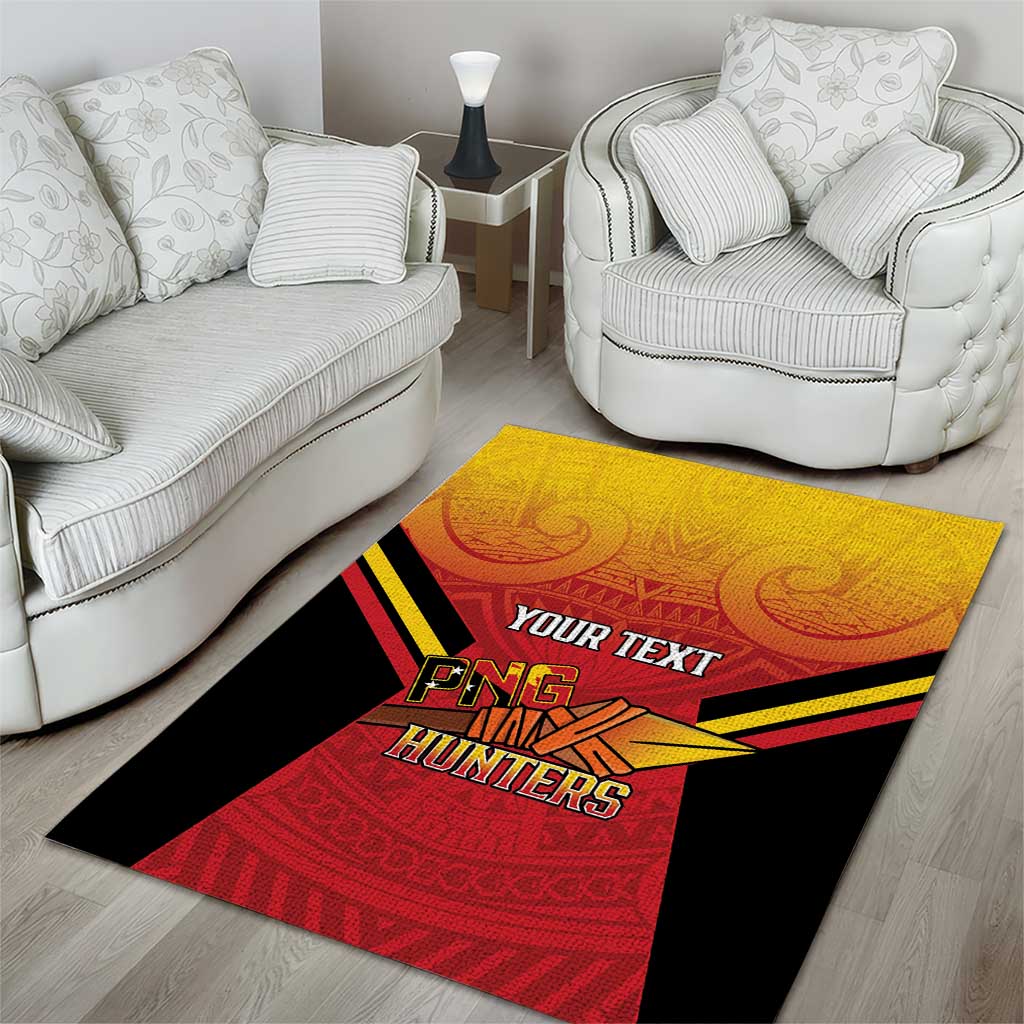 Papua New Guinea Rugby Custom Area Rug Go PNG Hunters Polynesian Pattern LT14 - Polynesian Pride
