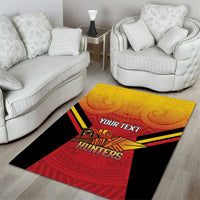 Papua New Guinea Rugby Custom Area Rug Go PNG Hunters Polynesian Pattern LT14 - Polynesian Pride