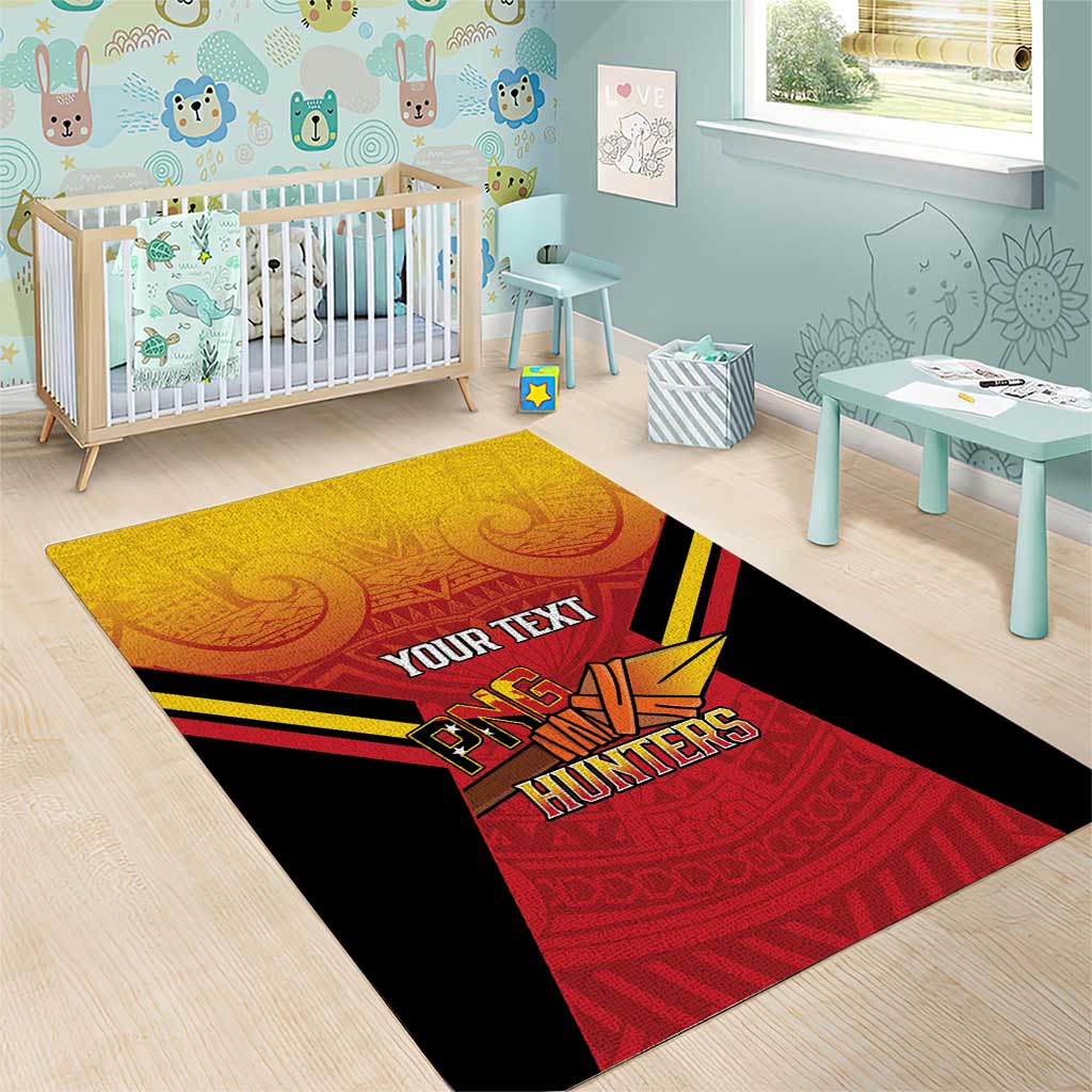 Papua New Guinea Rugby Custom Area Rug Go PNG Hunters Polynesian Pattern LT14 - Polynesian Pride