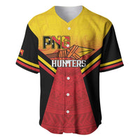 Papua New Guinea Rugby Custom Baseball Jersey Go PNG Hunters Polynesian Pattern LT14 Red - Polynesian Pride
