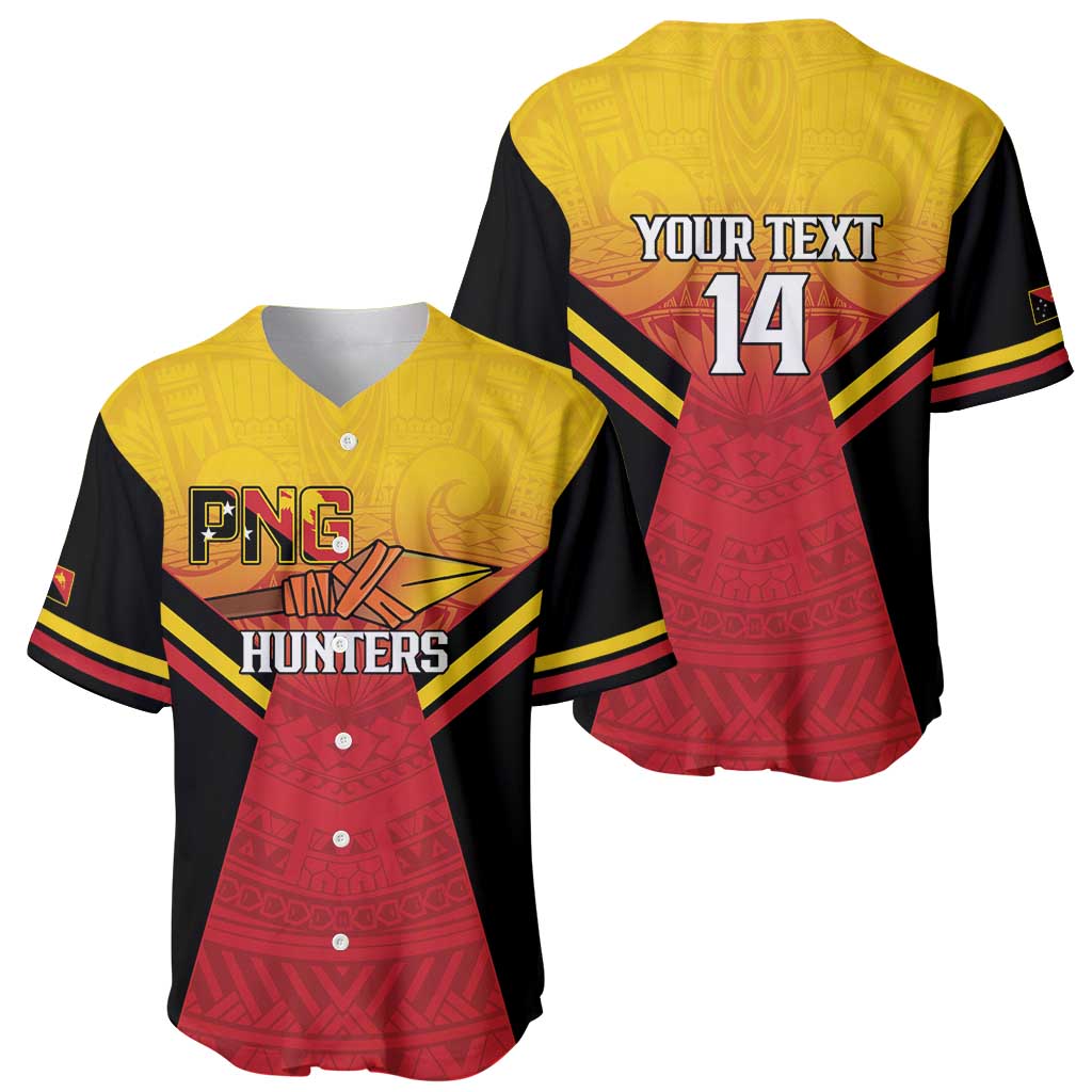 Papua New Guinea Rugby Custom Baseball Jersey Go PNG Hunters Polynesian Pattern LT14 - Polynesian Pride