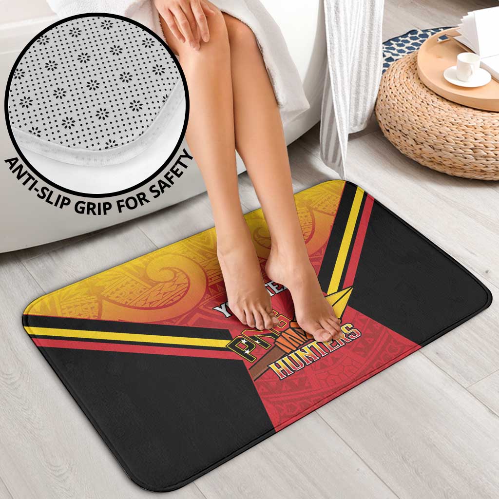 Papua New Guinea Rugby Custom Bathroom Set Go PNG Hunters Polynesian Pattern - Polynesian Pride