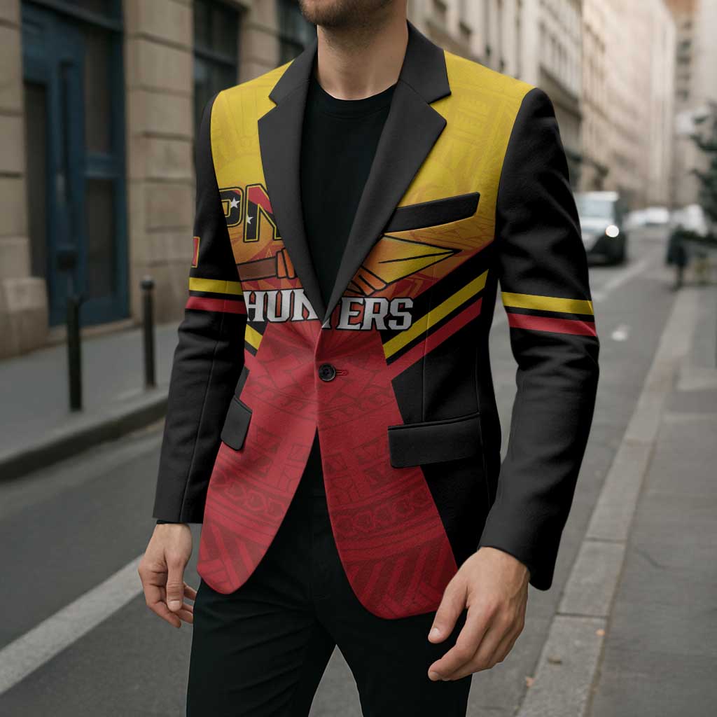 Papua New Guinea Rugby Custom Blazer Go PNG Hunters Polynesian Pattern - Polynesian Pride
