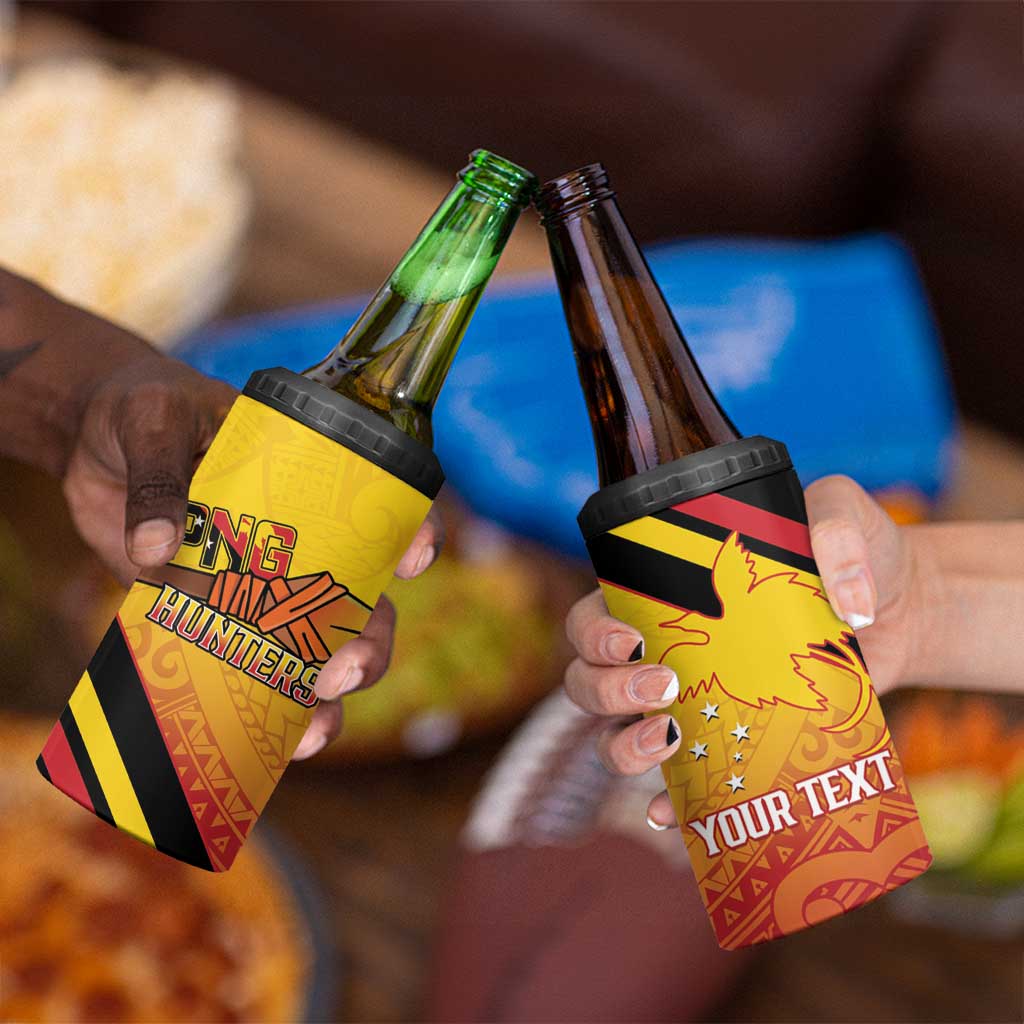 Papua New Guinea Rugby Custom 4 in 1 Can Cooler Tumbler Go PNG Hunters Polynesian Pattern - Polynesian Pride