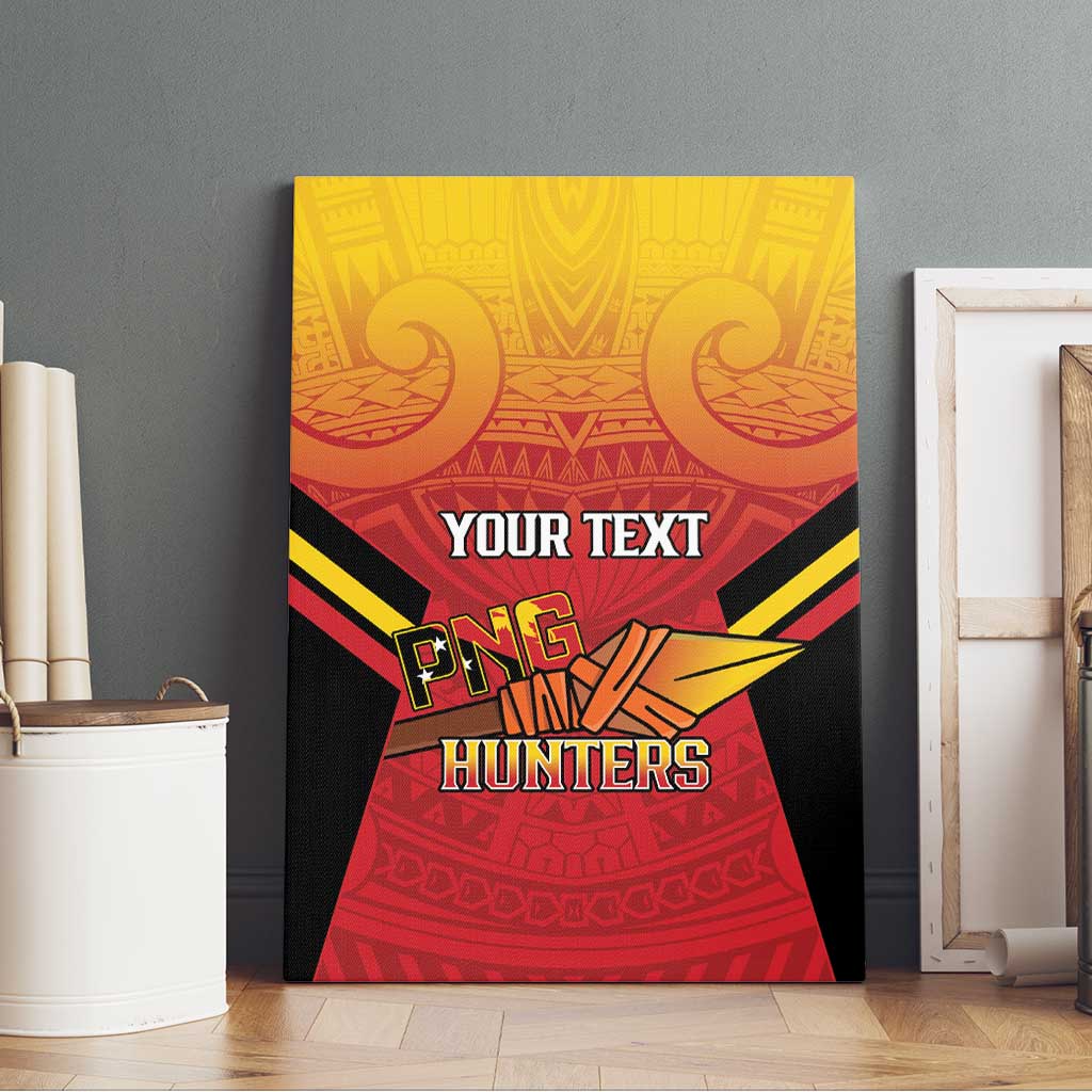 Papua New Guinea Rugby Custom Canvas Wall Art Go PNG Hunters Polynesian Pattern - Polynesian Pride