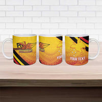 Papua New Guinea Rugby Custom Ceramic Mug Go PNG Hunters Polynesian Pattern - Polynesian Pride