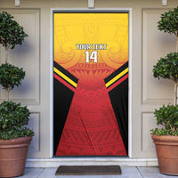 Papua New Guinea Rugby Custom Door Cover Go PNG Hunters Polynesian Pattern - Polynesian Pride