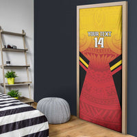 Papua New Guinea Rugby Custom Door Cover Go PNG Hunters Polynesian Pattern - Polynesian Pride