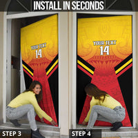 Papua New Guinea Rugby Custom Door Cover Go PNG Hunters Polynesian Pattern - Polynesian Pride