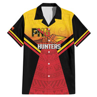 Papua New Guinea Rugby Custom Family Matching Mermaid Dress and Hawaiian Shirt Go PNG Hunters Polynesian Pattern LT14 Dad's Shirt - Short Sleeve Red - Polynesian Pride