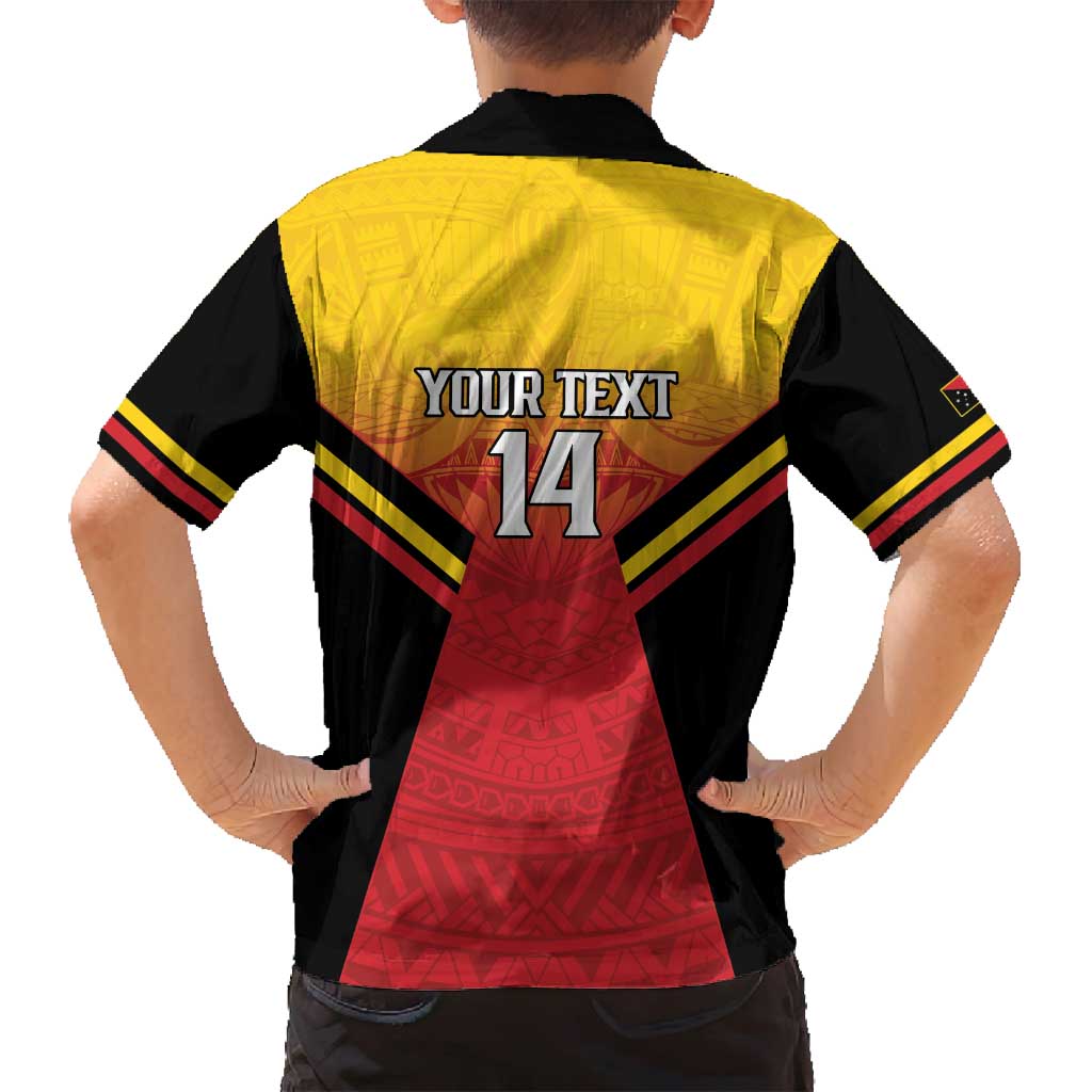 Papua New Guinea Rugby Custom Family Matching Off Shoulder Short Dress and Hawaiian Shirt Go PNG Hunters Polynesian Pattern - Polynesian Pride