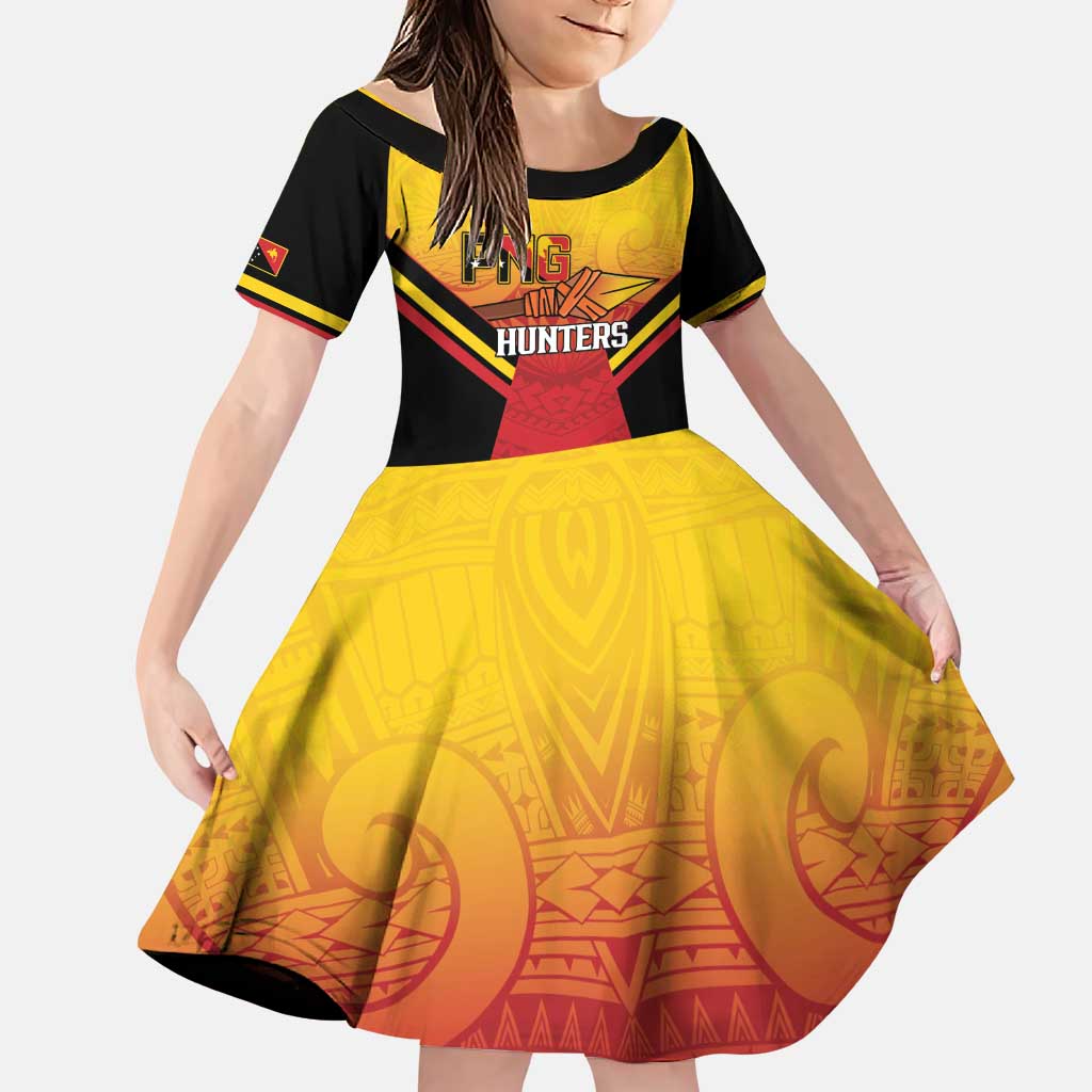 Papua New Guinea Rugby Custom Family Matching Puletasi and Hawaiian Shirt Go PNG Hunters Polynesian Pattern - Polynesian Pride