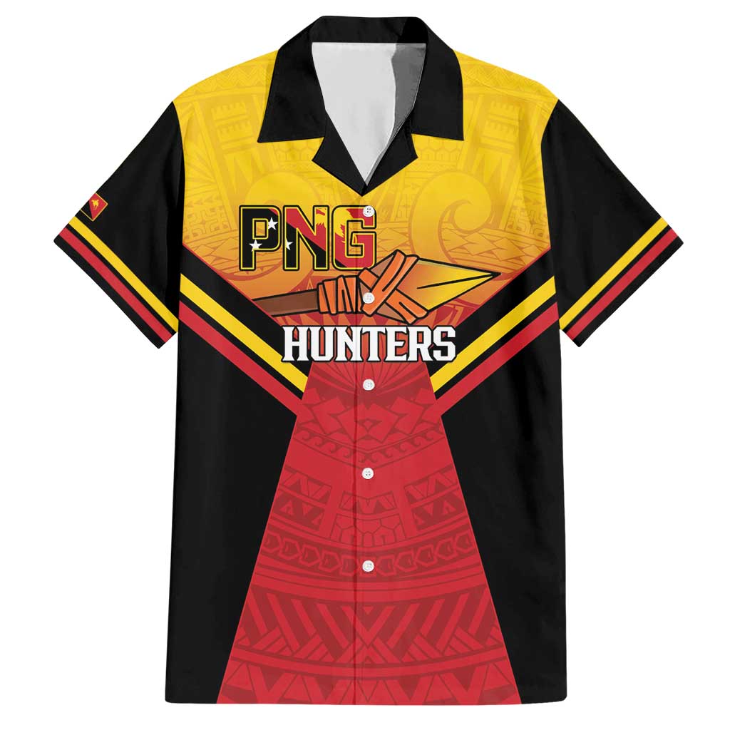 Papua New Guinea Rugby Custom Hawaiian Shirt Go PNG Hunters Polynesian Pattern LT14 Red - Polynesian Pride