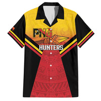 Papua New Guinea Rugby Custom Hawaiian Shirt Go PNG Hunters Polynesian Pattern LT14 Red - Polynesian Pride