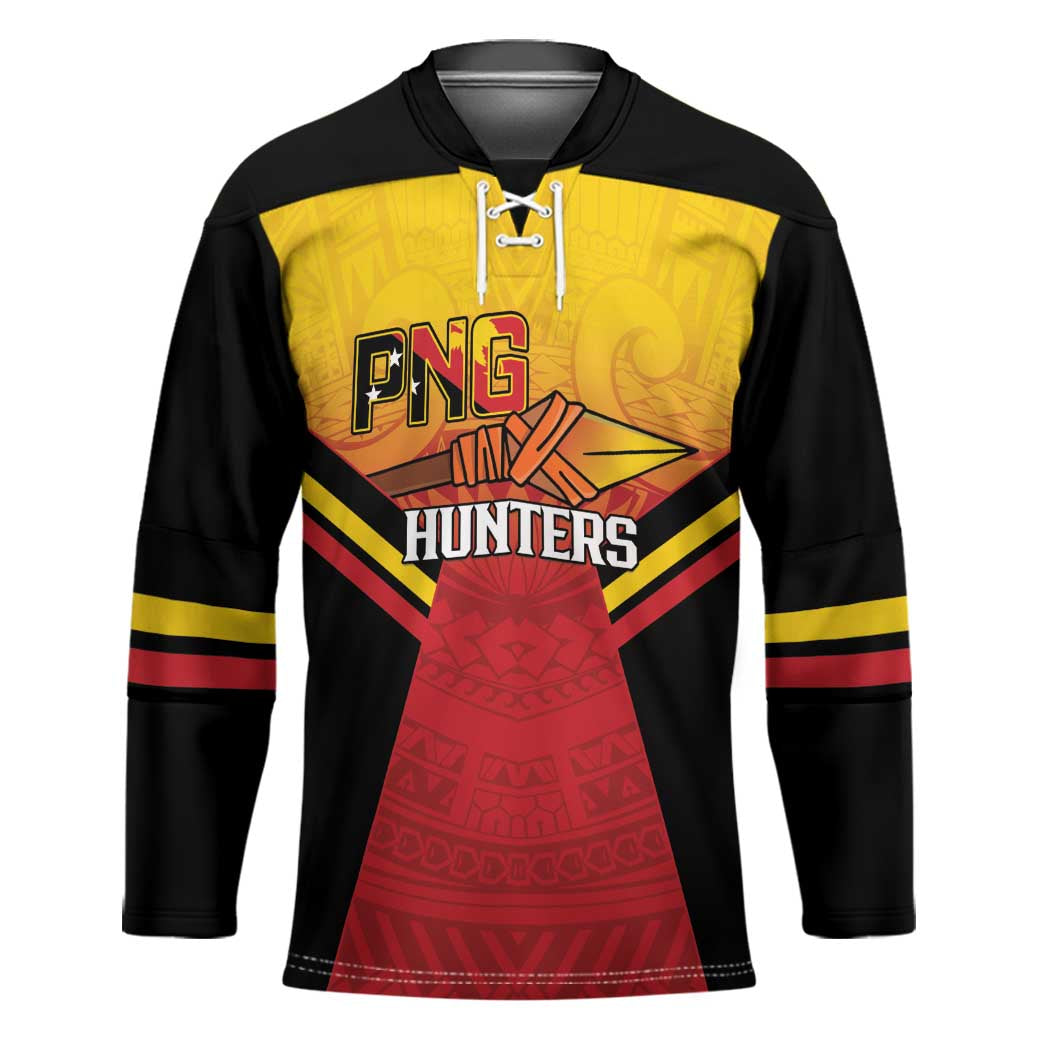Papua New Guinea Rugby Custom Hockey Jersey Go PNG Hunters Polynesian Pattern - Polynesian Pride