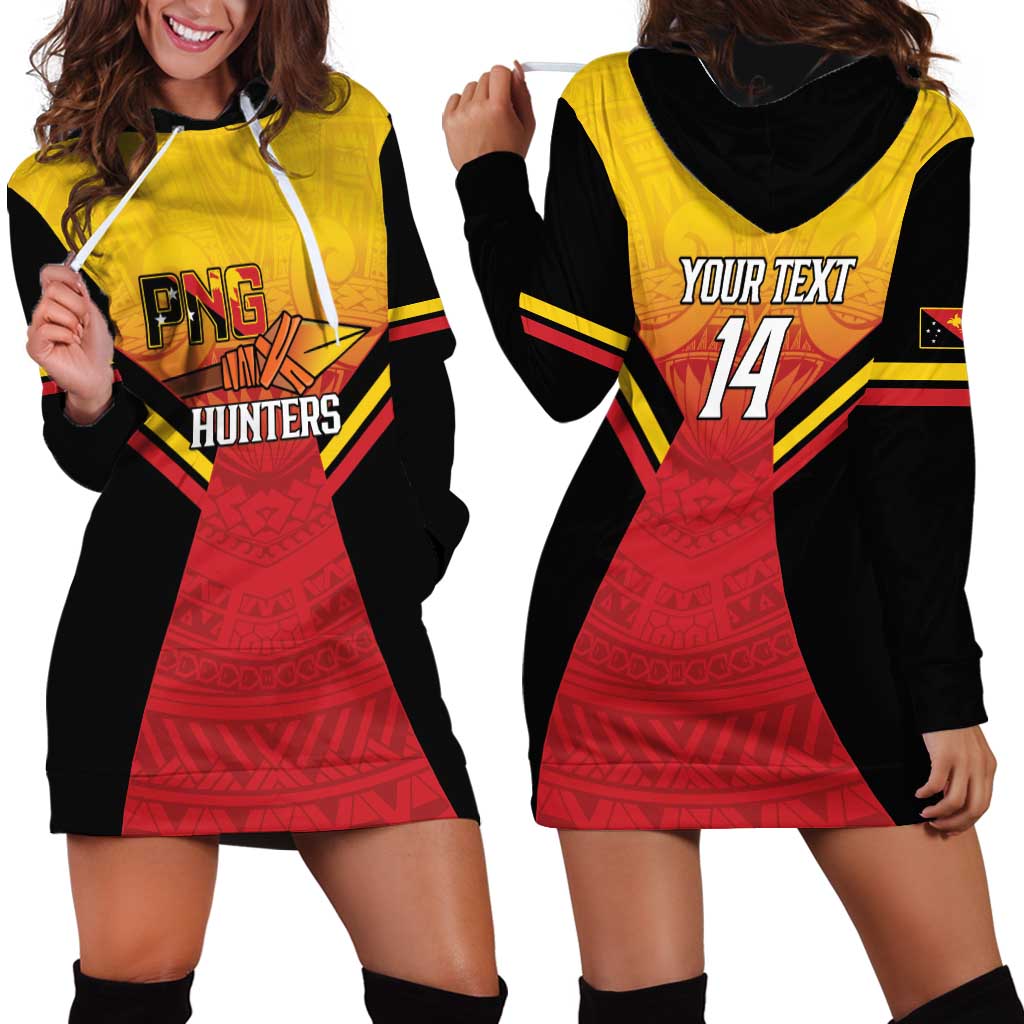 Papua New Guinea Rugby Custom Hoodie Dress Go PNG Hunters Polynesian Pattern LT14 - Polynesian Pride