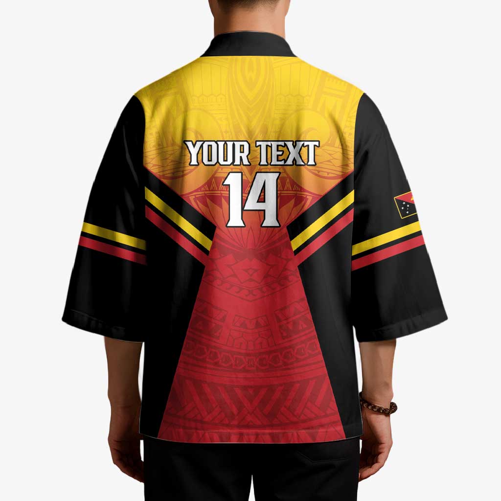 Papua New Guinea Rugby Custom Kimono Go PNG Hunters Polynesian Pattern - Polynesian Pride