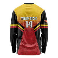 Papua New Guinea Rugby Custom Long Sleeve Shirt Go PNG Hunters Polynesian Pattern LT14 - Polynesian Pride