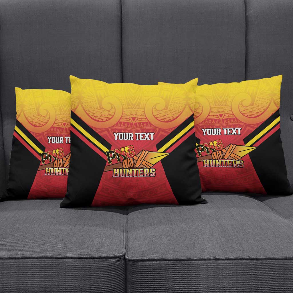 Papua New Guinea Rugby Custom Pillow Cover Go PNG Hunters Polynesian Pattern - Polynesian Pride