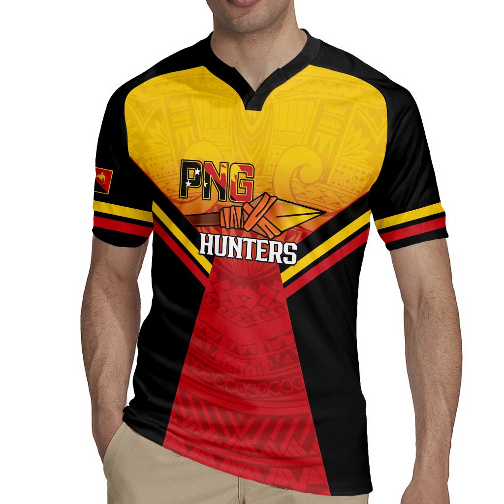 Papua New Guinea Rugby Custom Rugby Jersey Go PNG Hunters Polynesian Pattern - Polynesian Pride