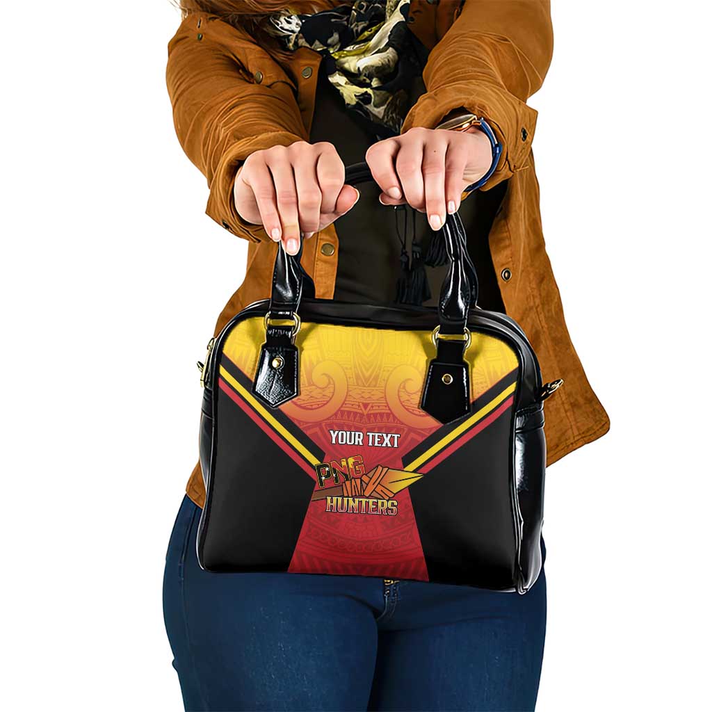 Papua New Guinea Rugby Custom Shoulder Handbag Go PNG Hunters Polynesian Pattern - Polynesian Pride