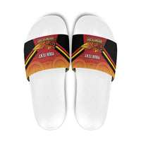 Papua New Guinea Rugby Custom Slide Sandals Go PNG Hunters Polynesian Pattern - Polynesian Pride