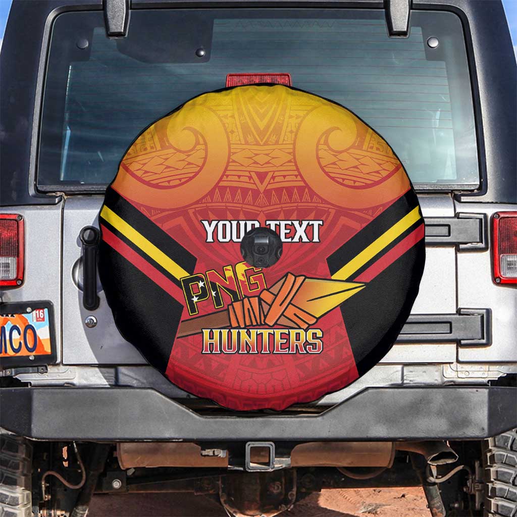 Papua New Guinea Rugby Custom Spare Tire Cover Go PNG Hunters Polynesian Pattern - Polynesian Pride