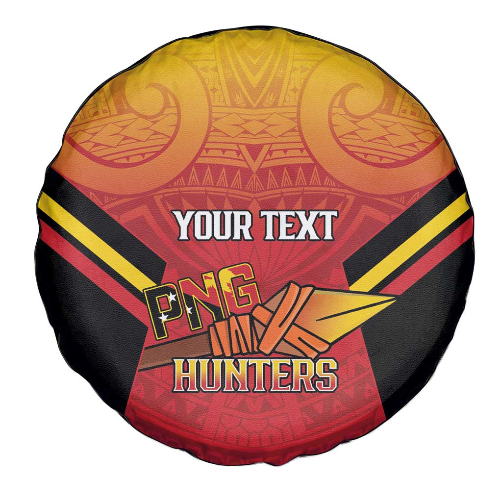 Papua New Guinea Rugby Custom Spare Tire Cover Go PNG Hunters Polynesian Pattern - Polynesian Pride