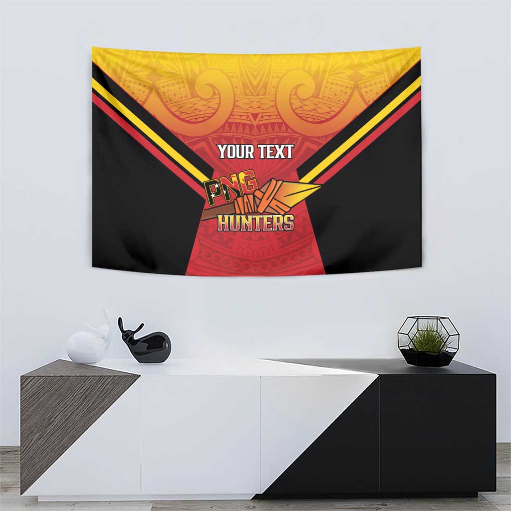 Papua New Guinea Rugby Custom Tapestry Go PNG Hunters Polynesian Pattern - Polynesian Pride