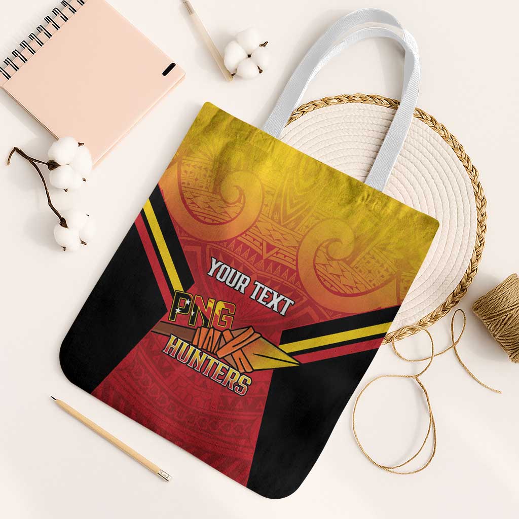 Papua New Guinea Rugby Custom Tote Bag Go PNG Hunters Polynesian Pattern - Polynesian Pride