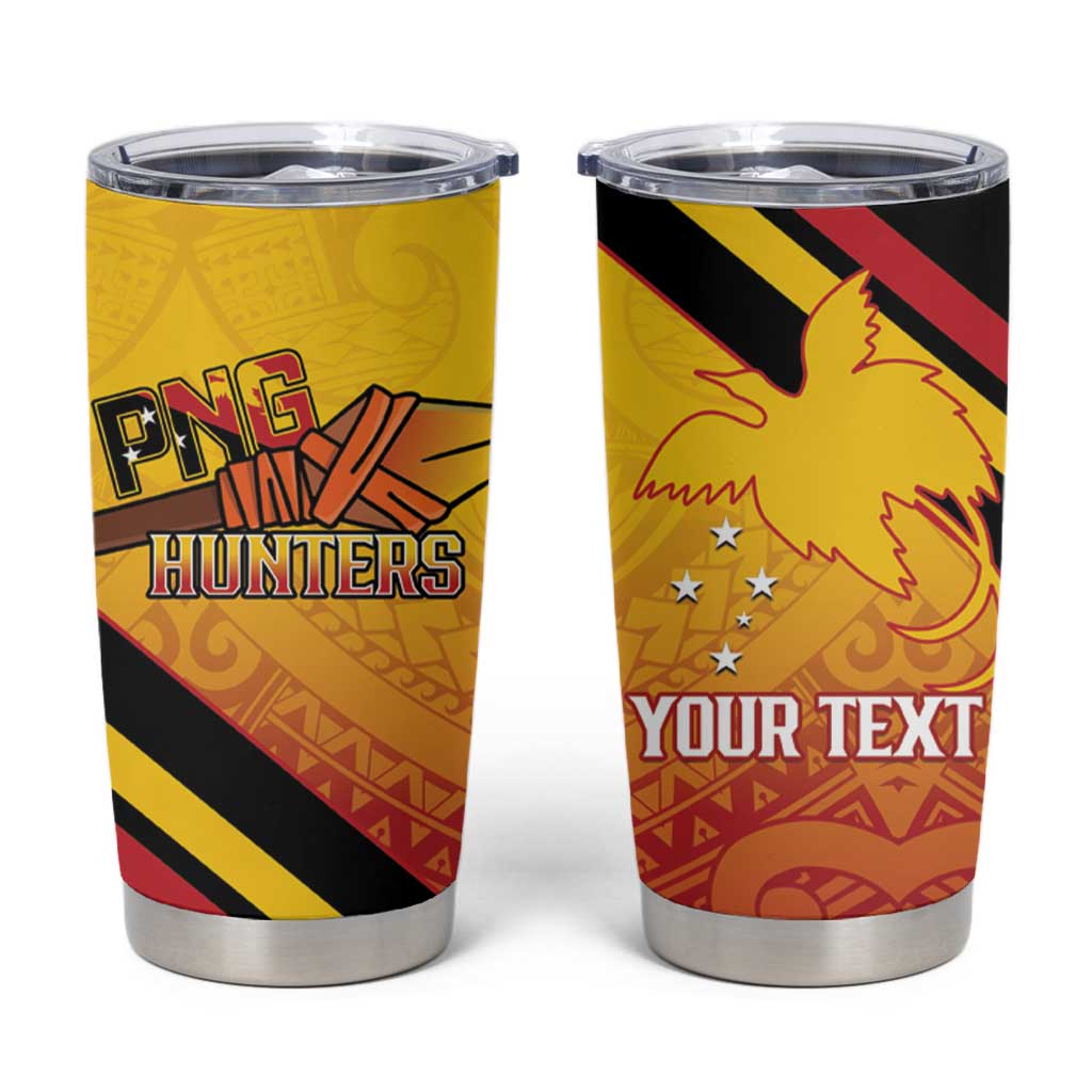 Papua New Guinea Rugby Custom Tumbler Cup Go PNG Hunters Polynesian Pattern - Polynesian Pride