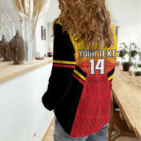 Papua New Guinea Rugby Custom Women Casual Shirt Go PNG Hunters Polynesian Pattern LT14 - Polynesian Pride