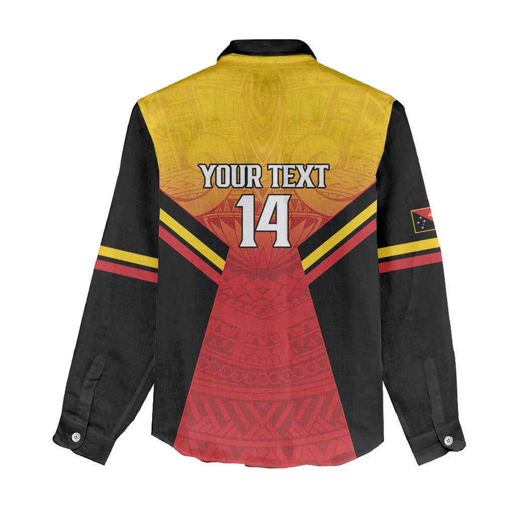 Papua New Guinea Rugby Custom Women Casual Shirt Go PNG Hunters Polynesian Pattern LT14 - Polynesian Pride
