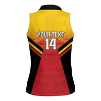 Papua New Guinea Rugby Custom Women Sleeveless Polo Shirt Go PNG Hunters Polynesian Pattern LT14 - Polynesian Pride