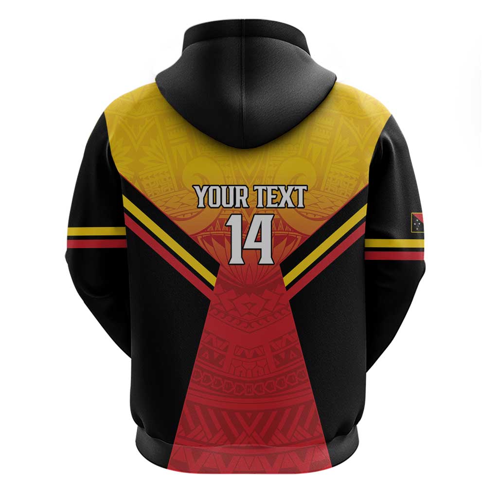 Papua New Guinea Rugby Custom Zip Hoodie Go PNG Hunters Polynesian Pattern - Polynesian Pride