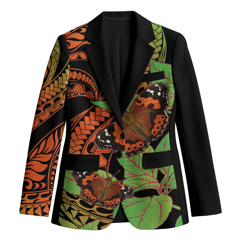 Kamehameha Butterfly Hawaii Blazer Hawaiian Pulelehua Mamaki Orange Green Color