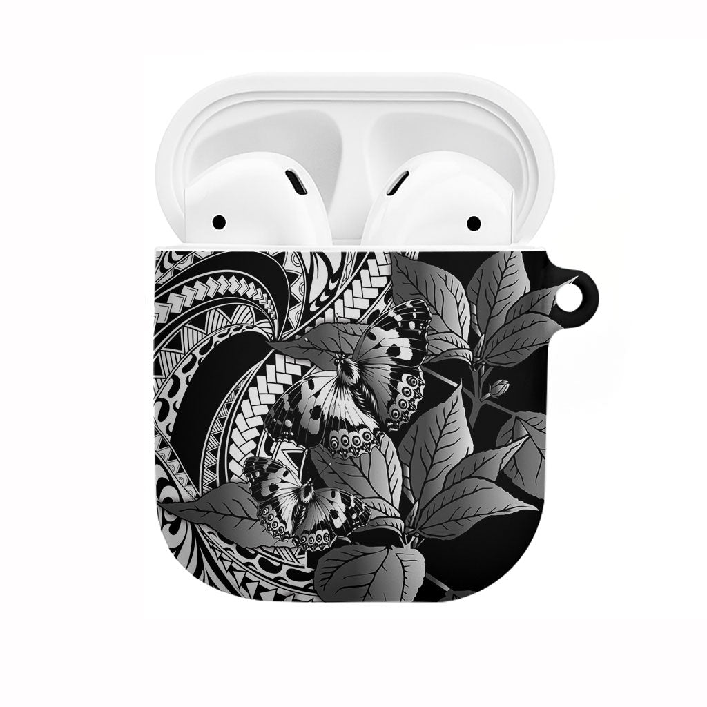 Kamehameha Butterfly Hawaii AirPods Case Hawaiian Pulelehua Mamaki Black Color